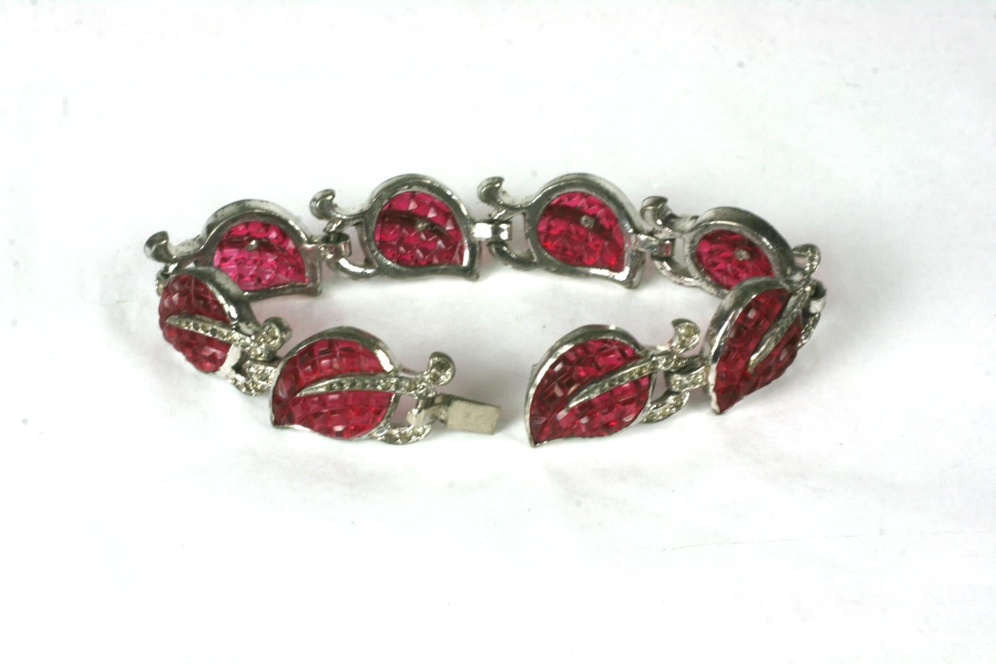 Trifari Alfred Philippe Invisibly Set Bracelet In Good Condition For Sale In New York, NY