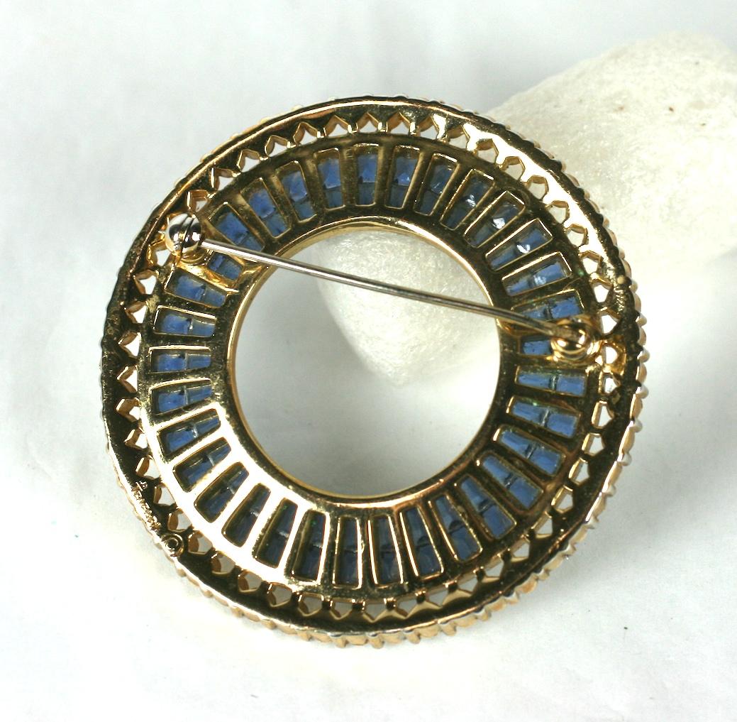 Trifari Alfred Philippe Invisibly Set Circle Brooch In Excellent Condition For Sale In New York, NY