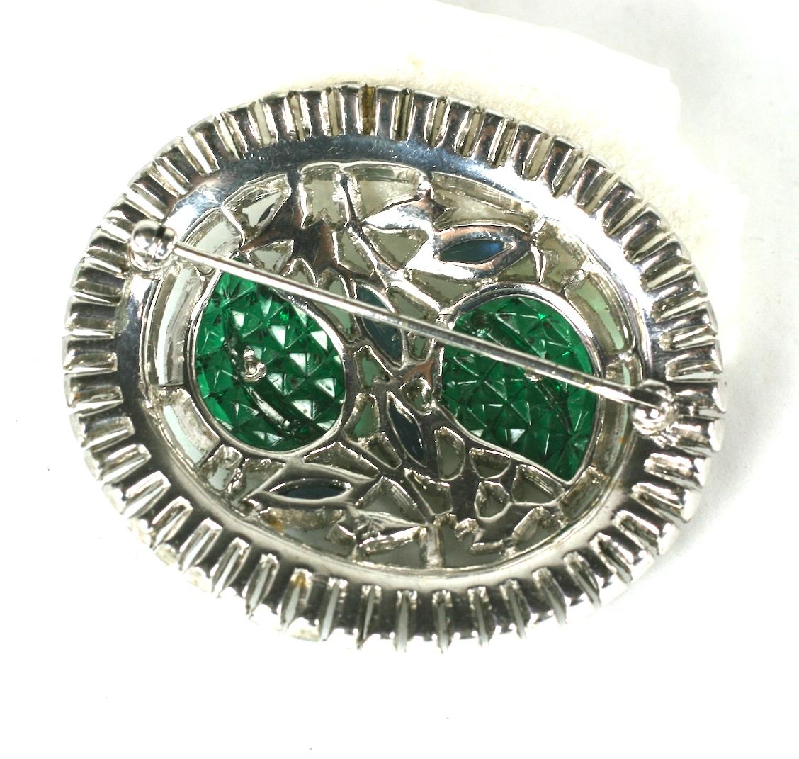 Trifari Alfred Philippe Invisibly Set Oval Brooch In Excellent Condition In New York, NY