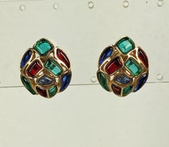 Trifari Alfred Philippe "Modern Mosaics" Tricolor Earrings