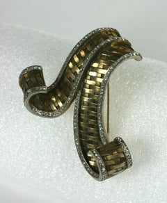 Trifari Alfred Philippe Retro Basket Weave Fur Clip