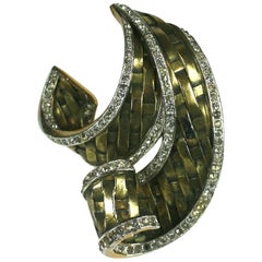 Trifari Alfred Philippe Retro Basket Weave Fur Clip