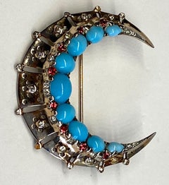 Trifari Alfred Philippe Sterling Silver Crescent Brooch, 1948