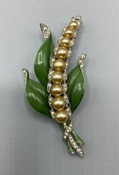 Trifari Alfred Phillip 1940's Lily of the Valley Fur Clip