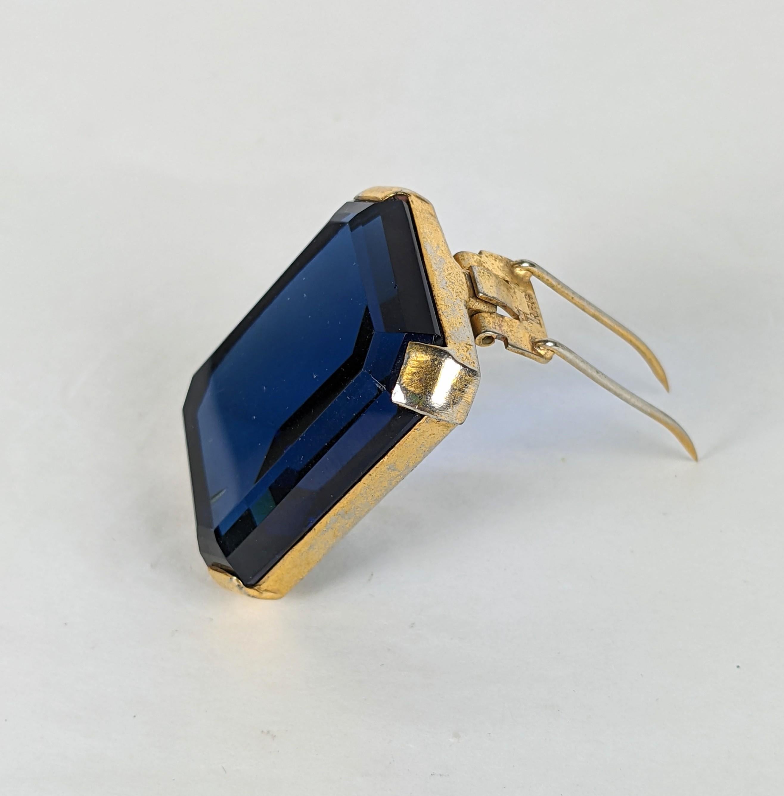 Trifari Alfred Phillipe Large Sapphire Clip In Excellent Condition For Sale In New York, NY