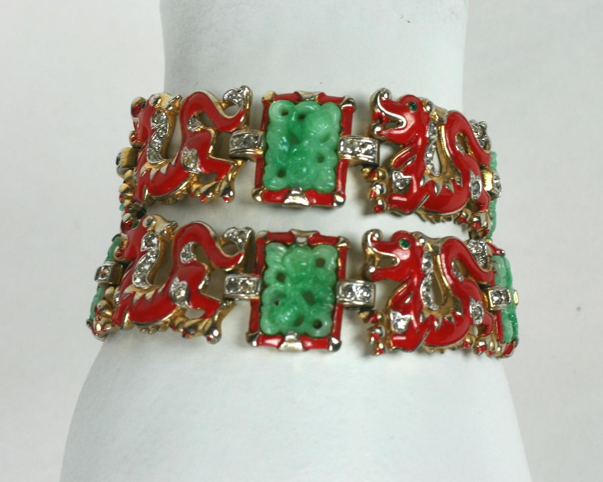 Trifari Alfred Phillipe Ming Dragon Bracelet In Good Condition For Sale In New York, NY