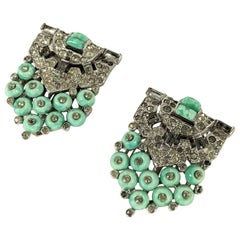 Trifari Art Deco Clips, KTF by Alfred Phillipe