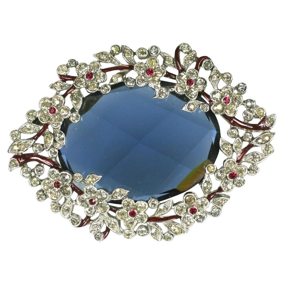 Trifari Art Deco Enamel Pave Brooch at 1stDibs