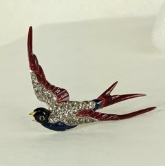Trifari Art Deco Enamel Sparrow, Alfred Phillipe
