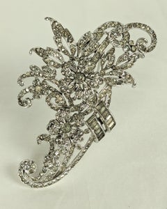 Trifari Art Deco Pave Cornucopia