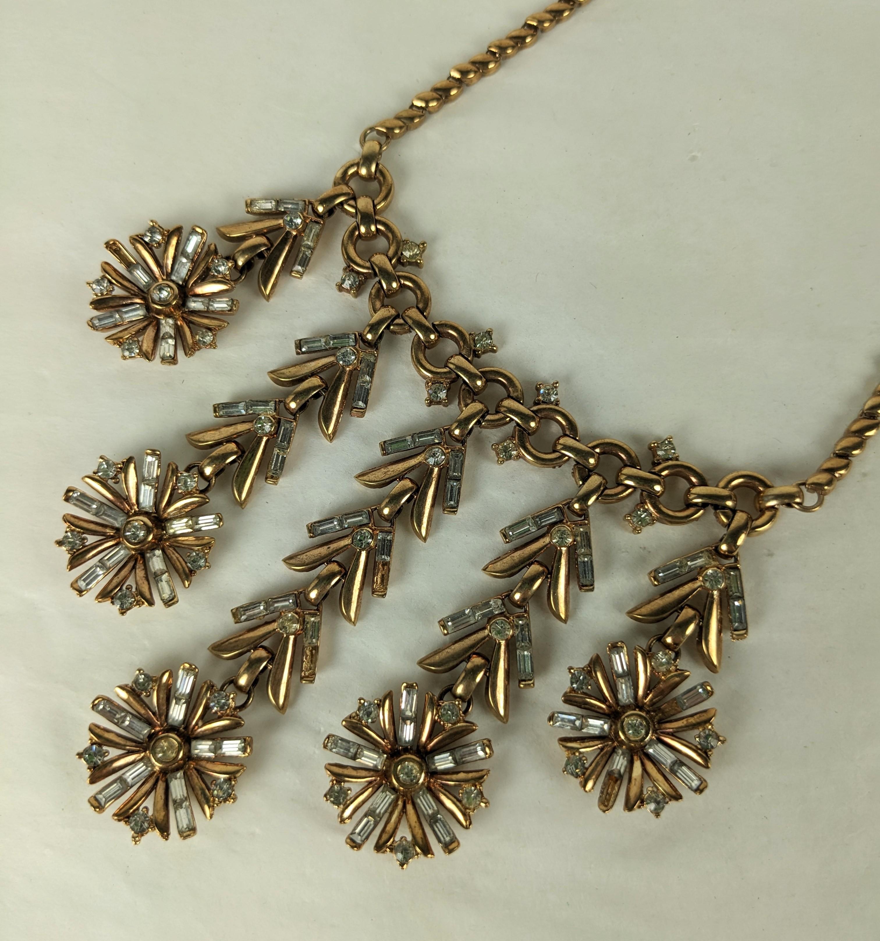 Retro Trifari Articulated Snowflake Necklace  For Sale