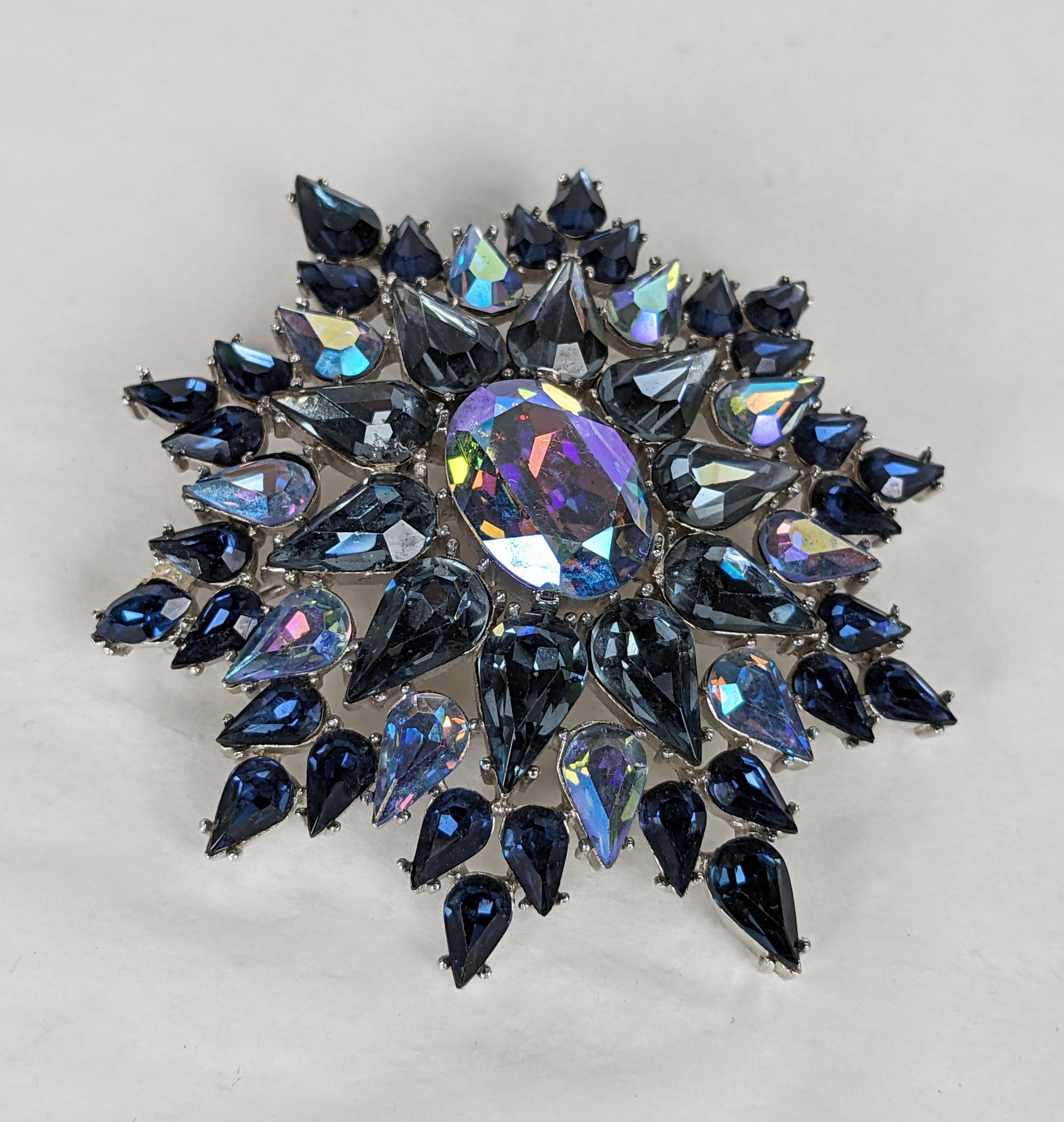 Trifari Aurora and Sapphire Jeweled Crest In Good Condition For Sale In New York, NY