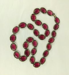 Trifari Bezel Set Ruby Chain