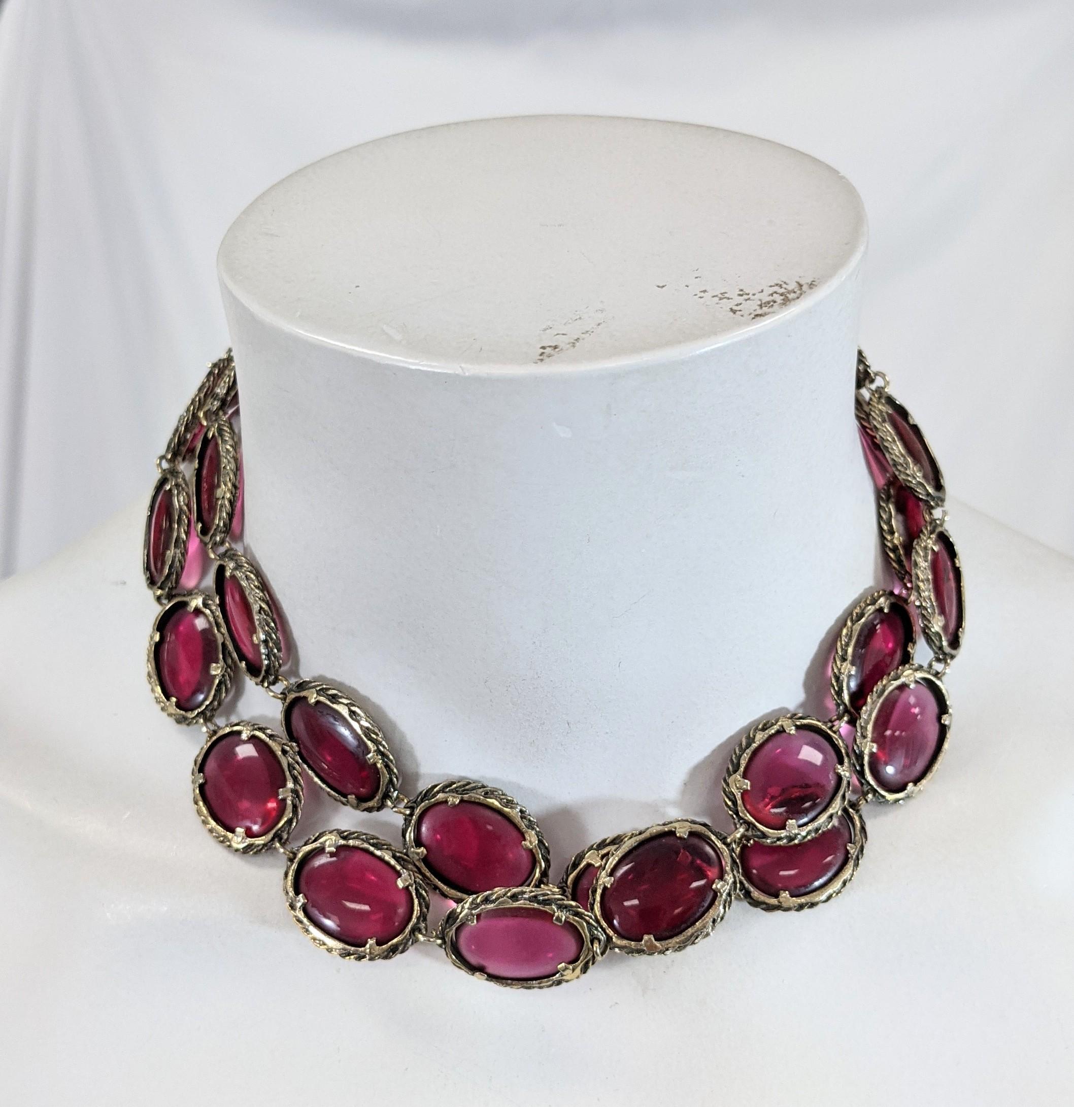 Women's or Men's Trifari Bezel Set Ruby Chain For Sale