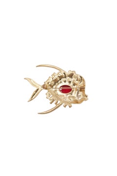 Trifari by Alfred Philippe Gold-Plated Sterling Silver Fish Brooch, Circa 1945