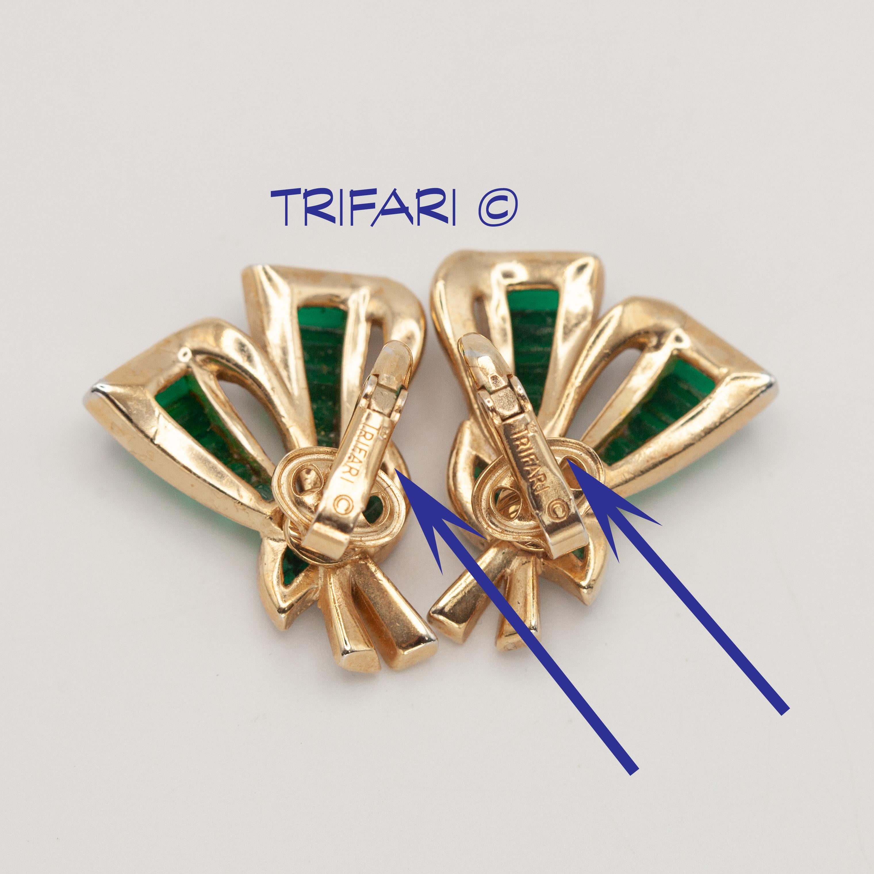 Women's or Men's TRIFARI by ALFRED PHILIPPE Invisibly Set Knotted Bow Earrings For Sale