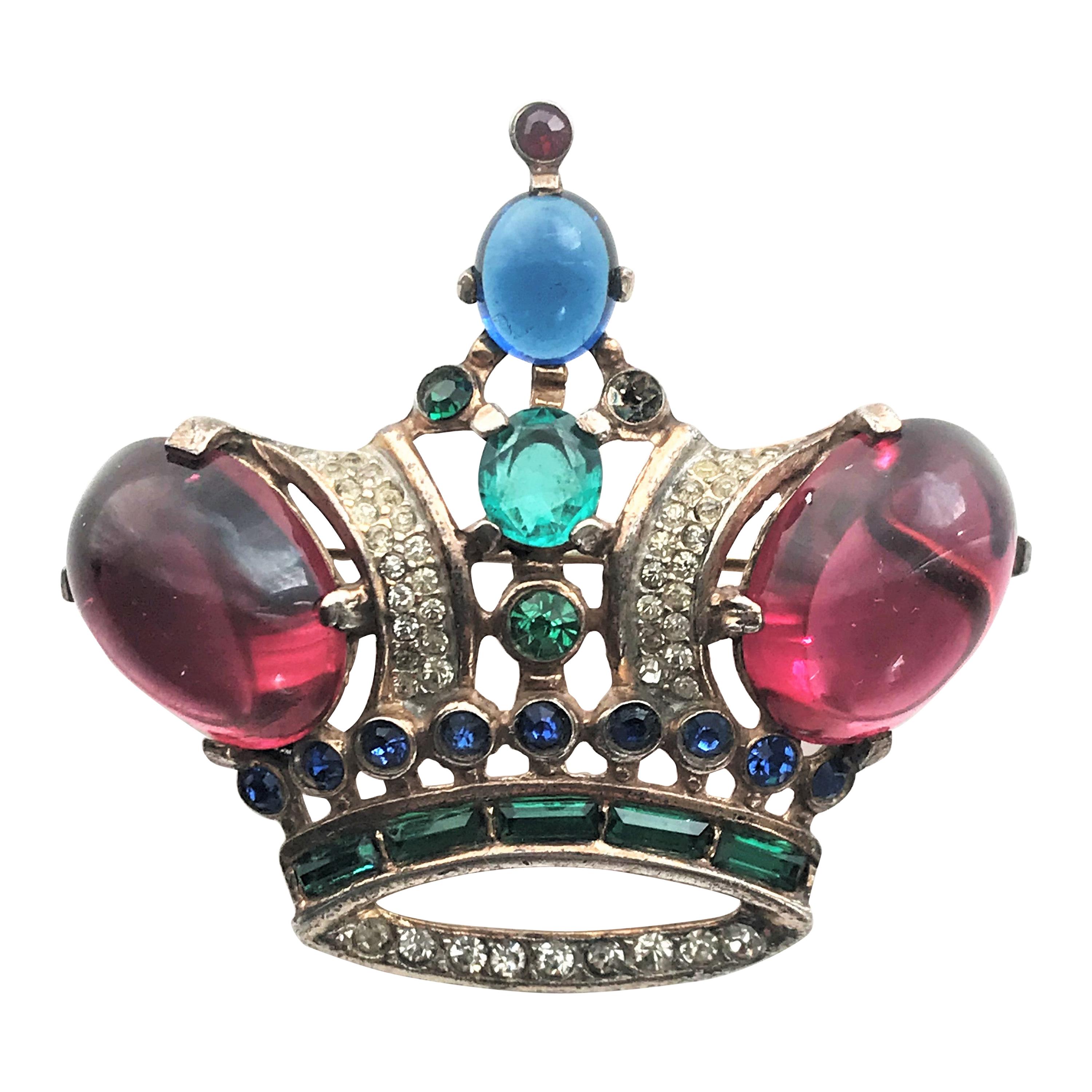  Trifari crown brooch designed by Alfred A Philippe 1940 vermeil sterling silver
