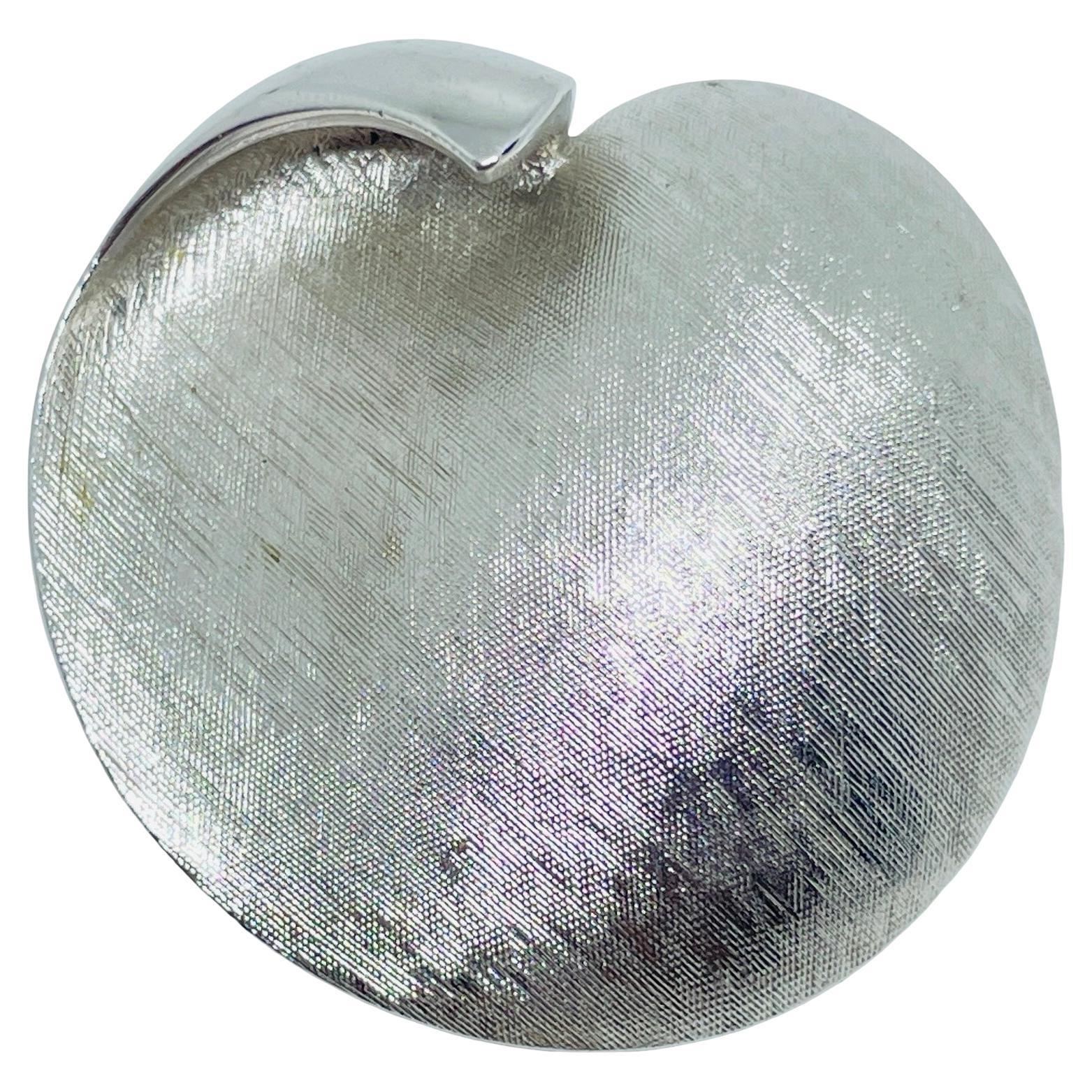 TRIFARI crown signed vintage silver tone designer brooch For Sale