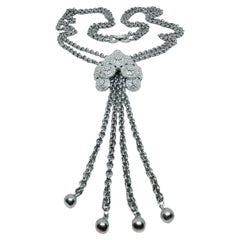 TRIFARI Krone signiert Vintage Silber Ton Anhänger Kette Designer Halskette TRIFARI Krone signiert Vintage Silber Ton Anhänger Kette Designer Halskette