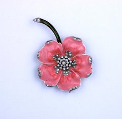 Trifari Early Enamel "Rue de la Paix" Poppy Brooch, Alfred Phillipe