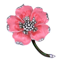 Trifari Early Enamel "Rue de la Paix" Poppy Brooch, Alfred Phillipe