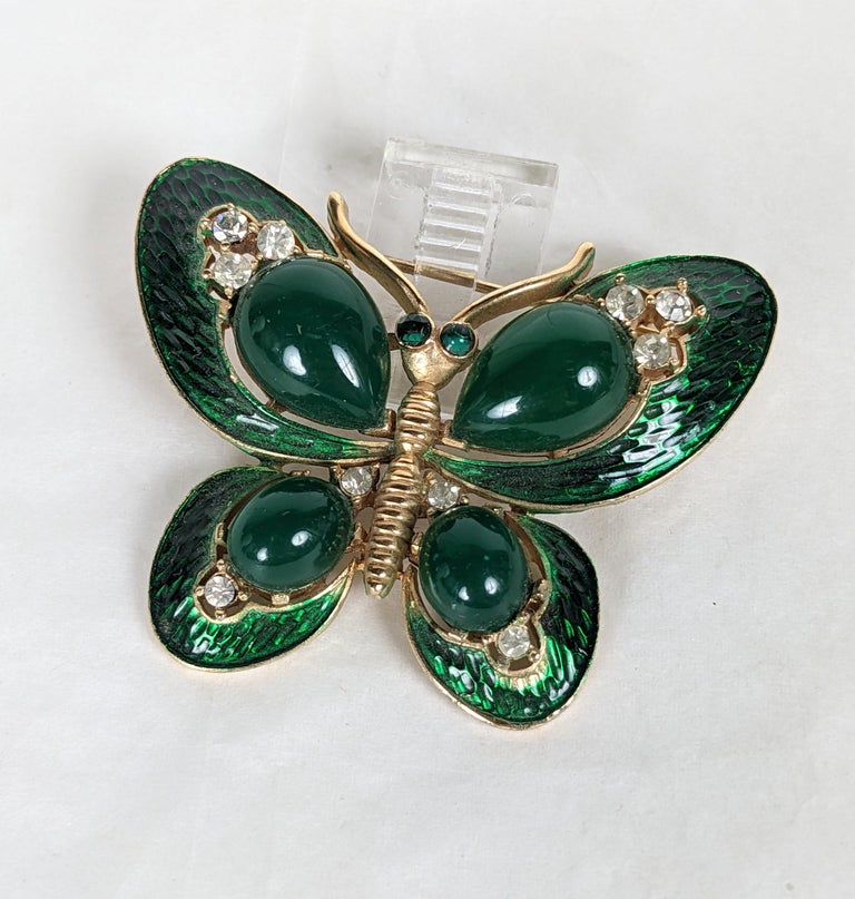 Broche Fantaisie Papillon Argenté - Vermeil Argenté - Occasion - Bijou Vintage