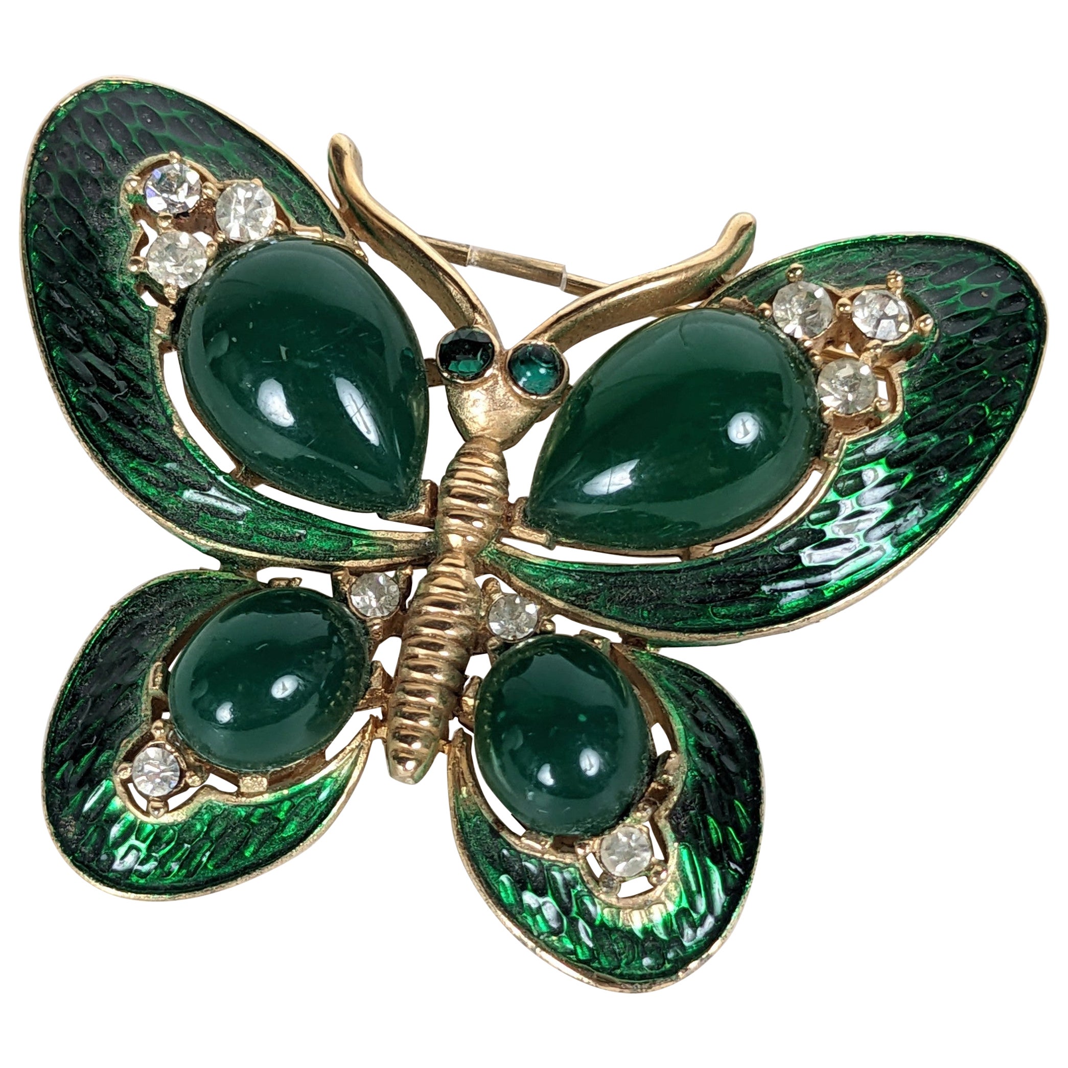 Spilla farfalla Jewell e smalto Trifari