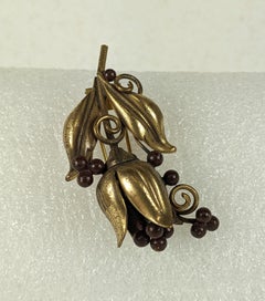 Trifari Enamel Bellflower Clip Brooch