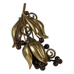 Trifari-Emaille-Glockenblumen-Clip-Brosche