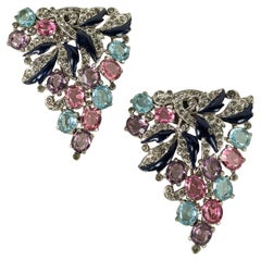 Clips joya esmaltados Trifari, Alfred Phillipe