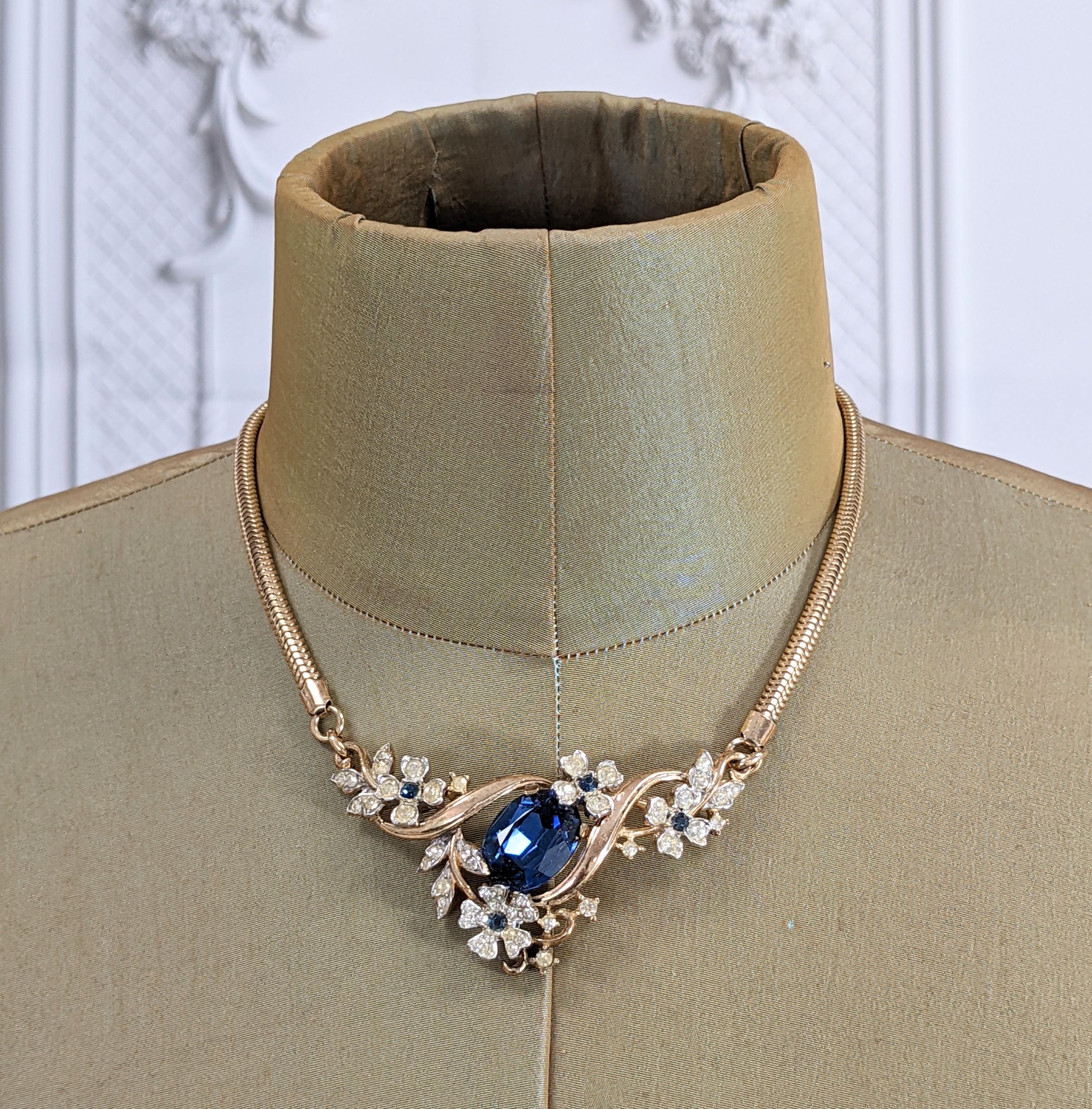 Trifari Eugenie Sapphire Necklace In Excellent Condition In New York, NY