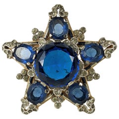 Trifari Eugenie Sapphire Star Brooch, Alfred Phillipe