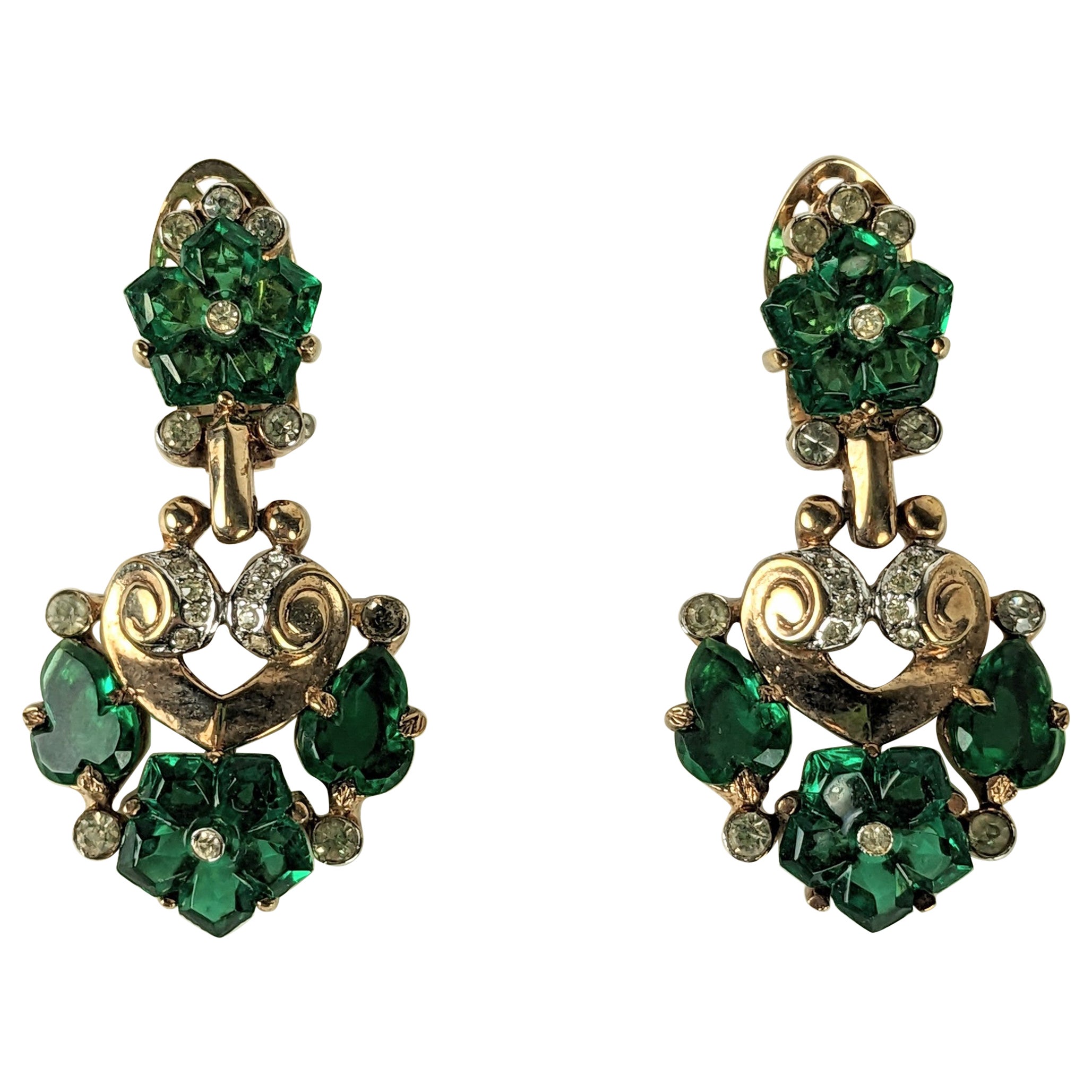 Trifari  Boucles d'oreilles Fleur de Paris, Alfred Philippe