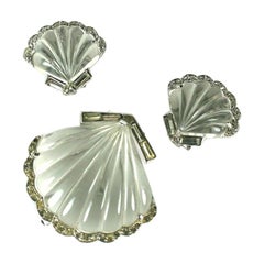Trifari Jelly Belly Moon Shell Demi Parure