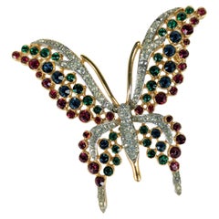 Trifari Jeweled Crystal Butterfly
