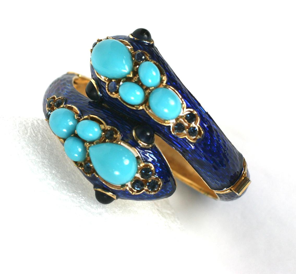 Trifari Jeweled Enamel Snake Cuff 2