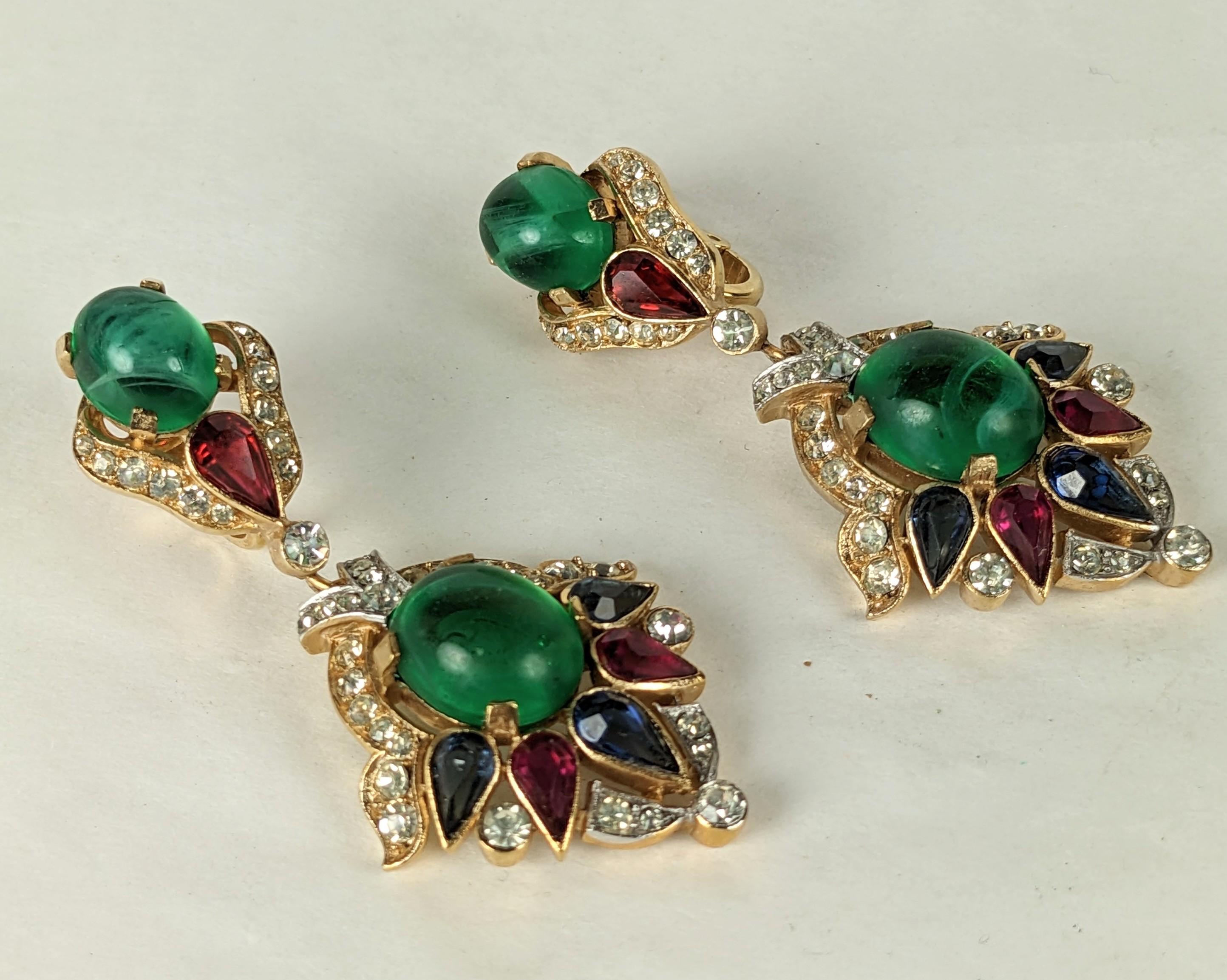 Trifari Jewels of India Moghul-Ohrringe im Zustand „Hervorragend“ im Angebot in New York, NY