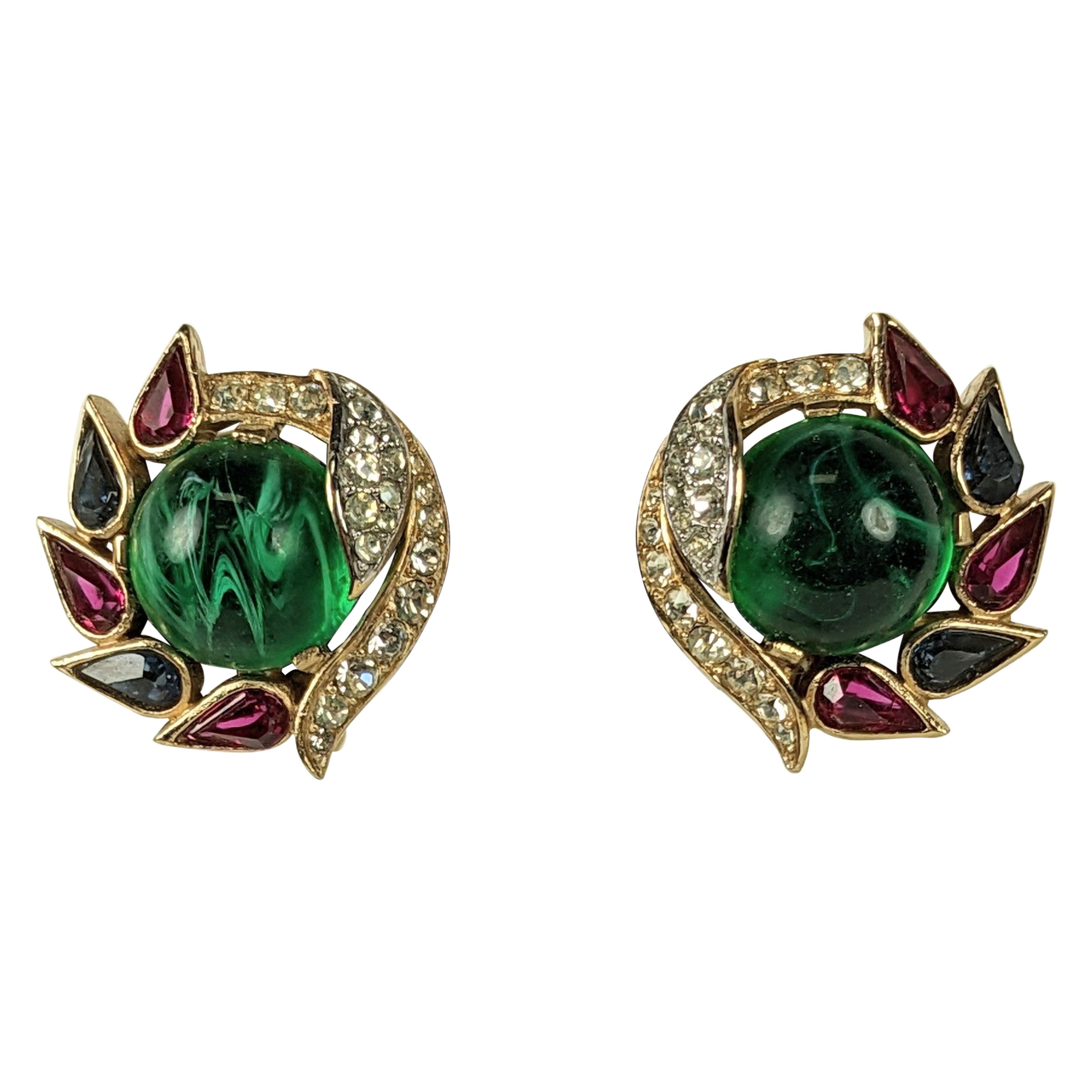 Trifari Jewels of India Moghul-Ohrringe aus Indien im Angebot