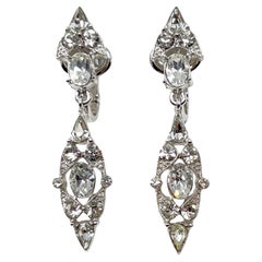 Orecchini a goccia vintage con strass di Trifari della fine degli anni '50