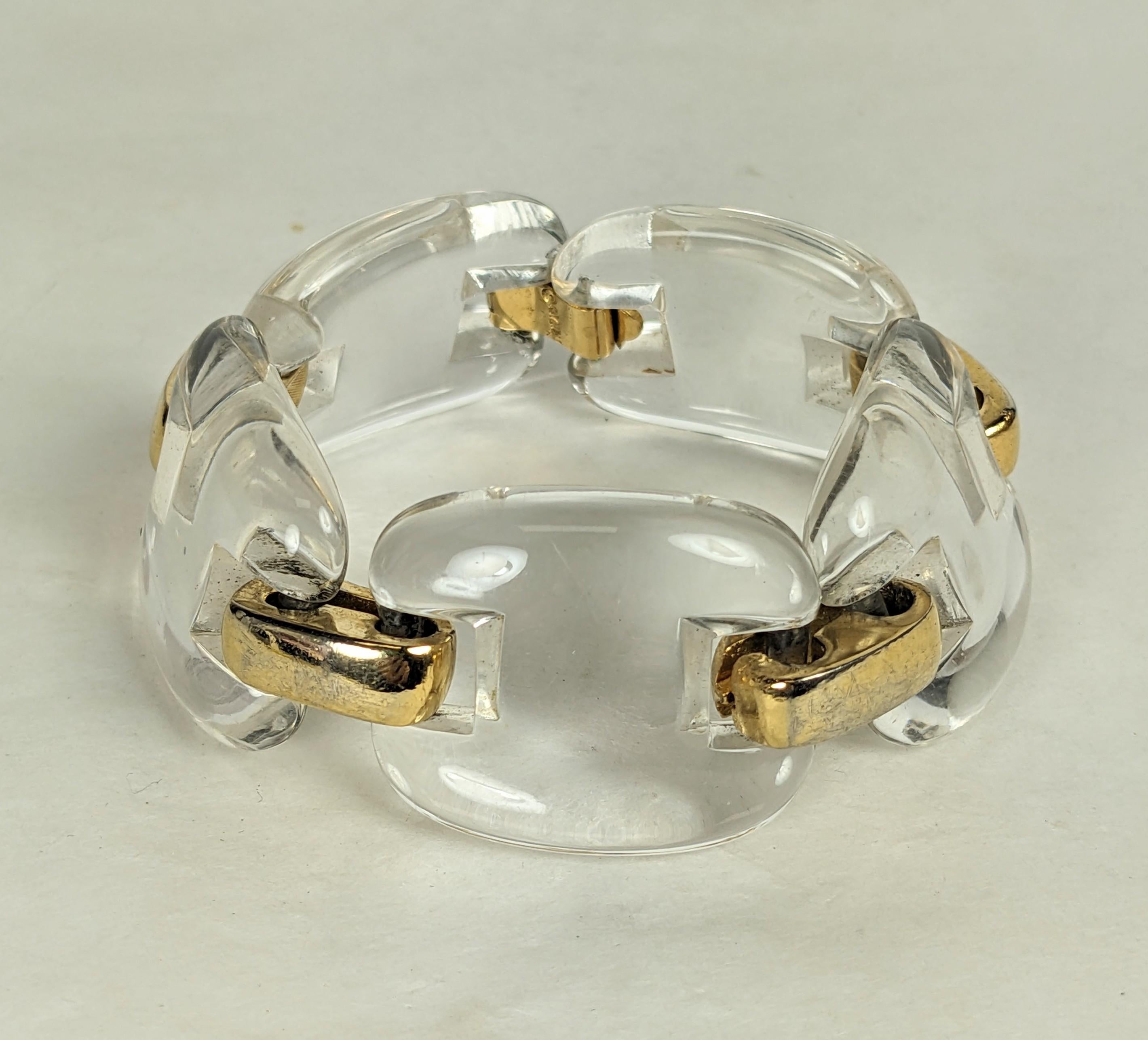 Trifari Lucite Link Modernist Bracelet In Good Condition For Sale In New York, NY