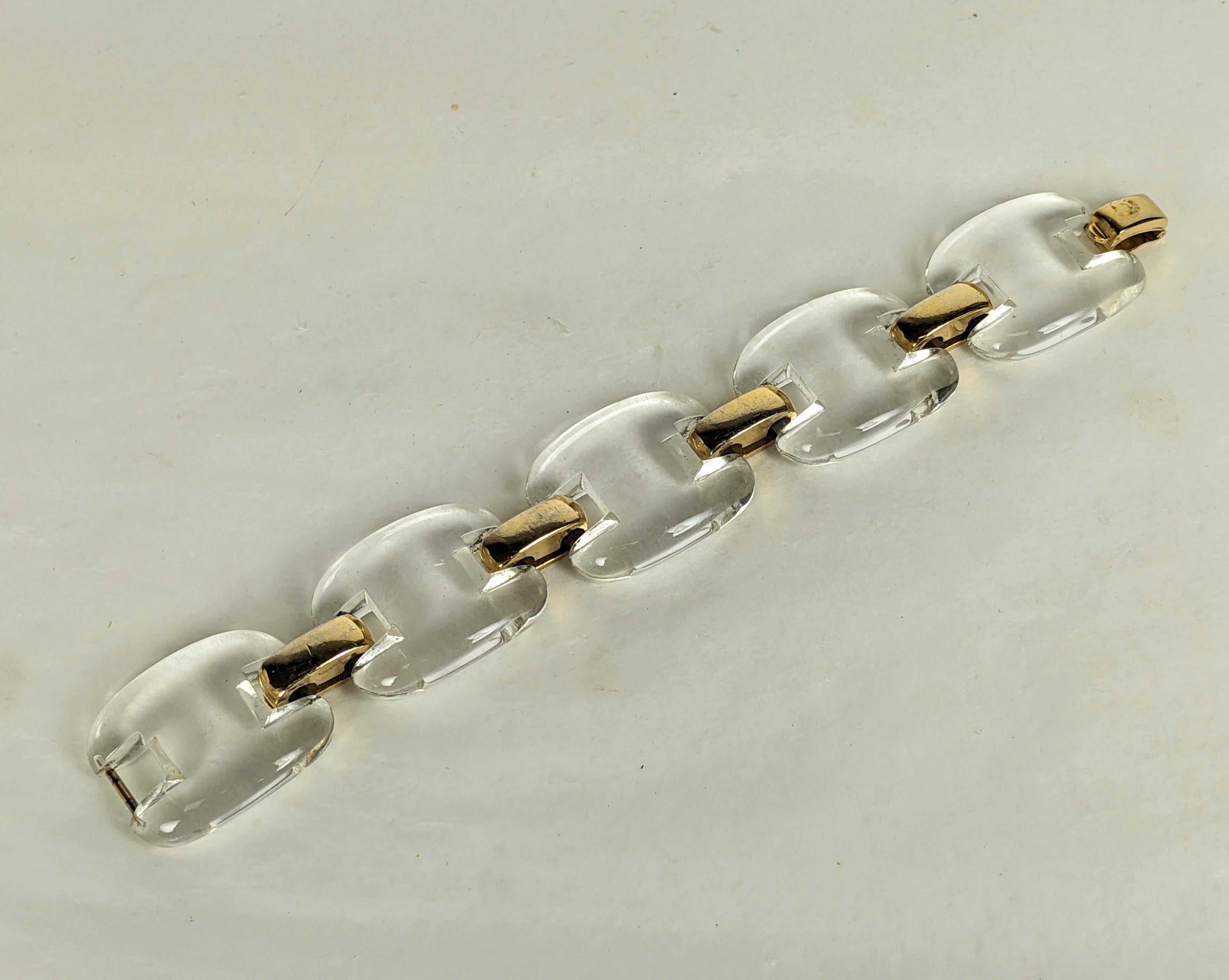 Women's or Men's Trifari Lucite Link Modernist Bracelet For Sale