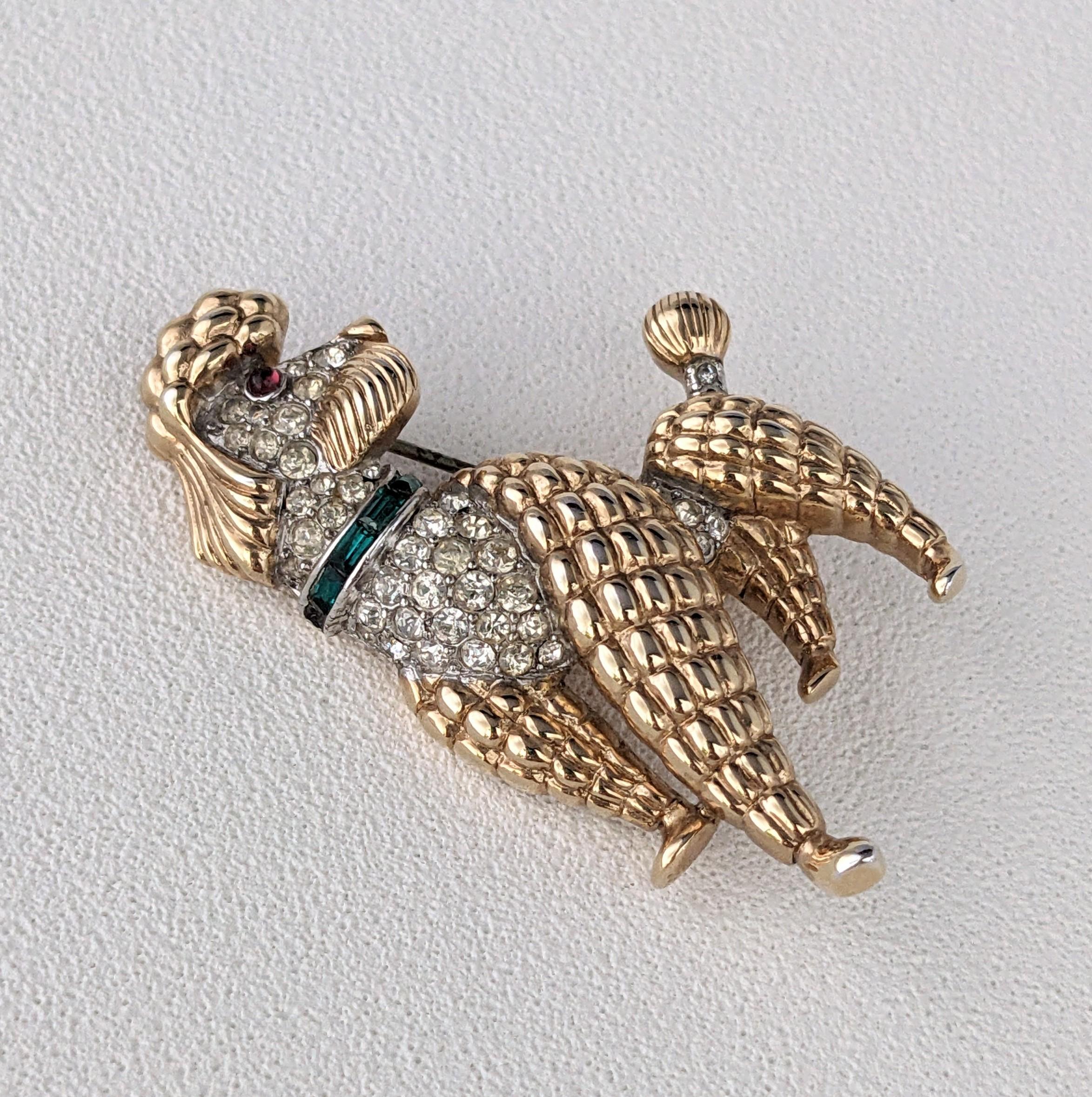 Artisan Trifari Mid Century Poodle Brooch For Sale