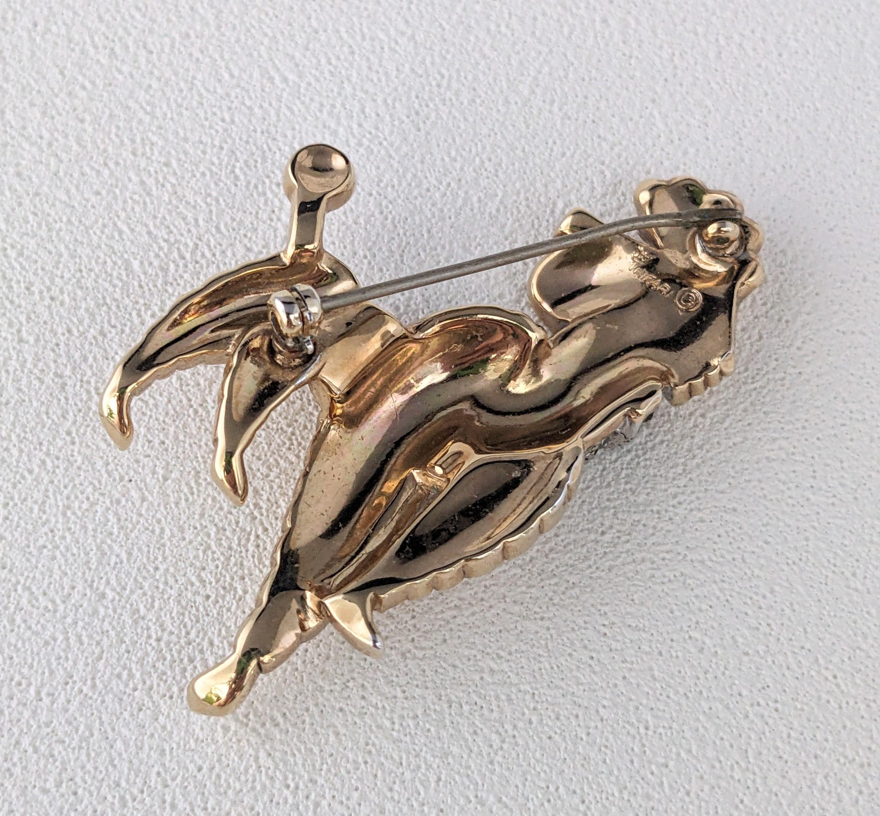 Women's or Men's Trifari Mid Century Poodle Brooch For Sale