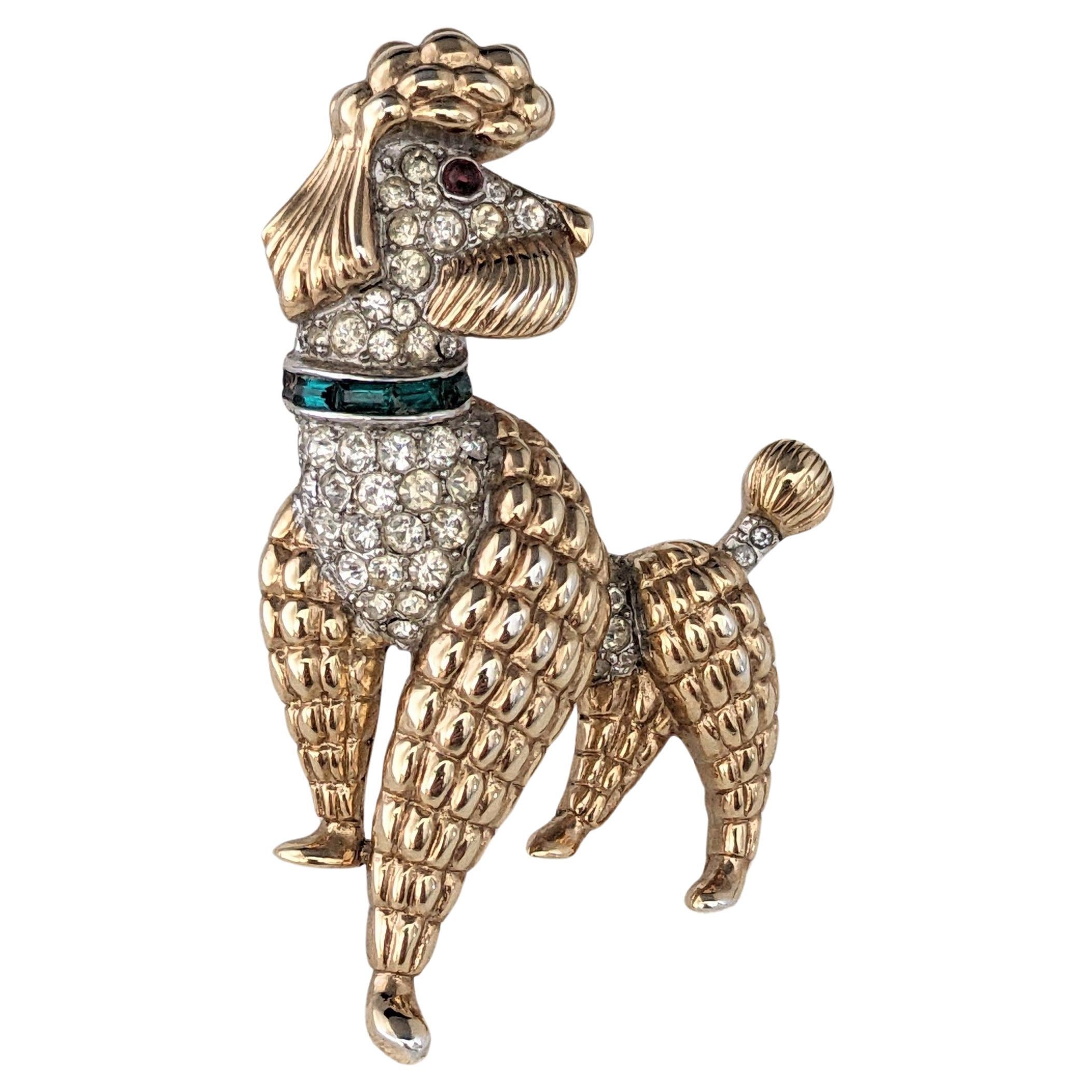 Trifari Mid Century Poodle Brooch For Sale