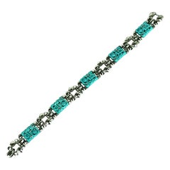 Vintage Trifari Ming Series Turquoise Early Bracelet