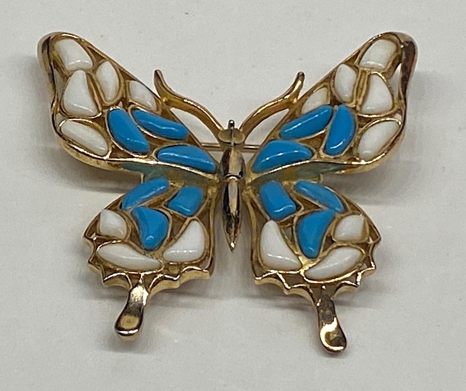 Trifari Modern Mosaic 1966 Butterfly Brooches In Good Condition In New York, NY