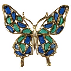 Trifari "Modern Mosaics" Jeweled Butterfly