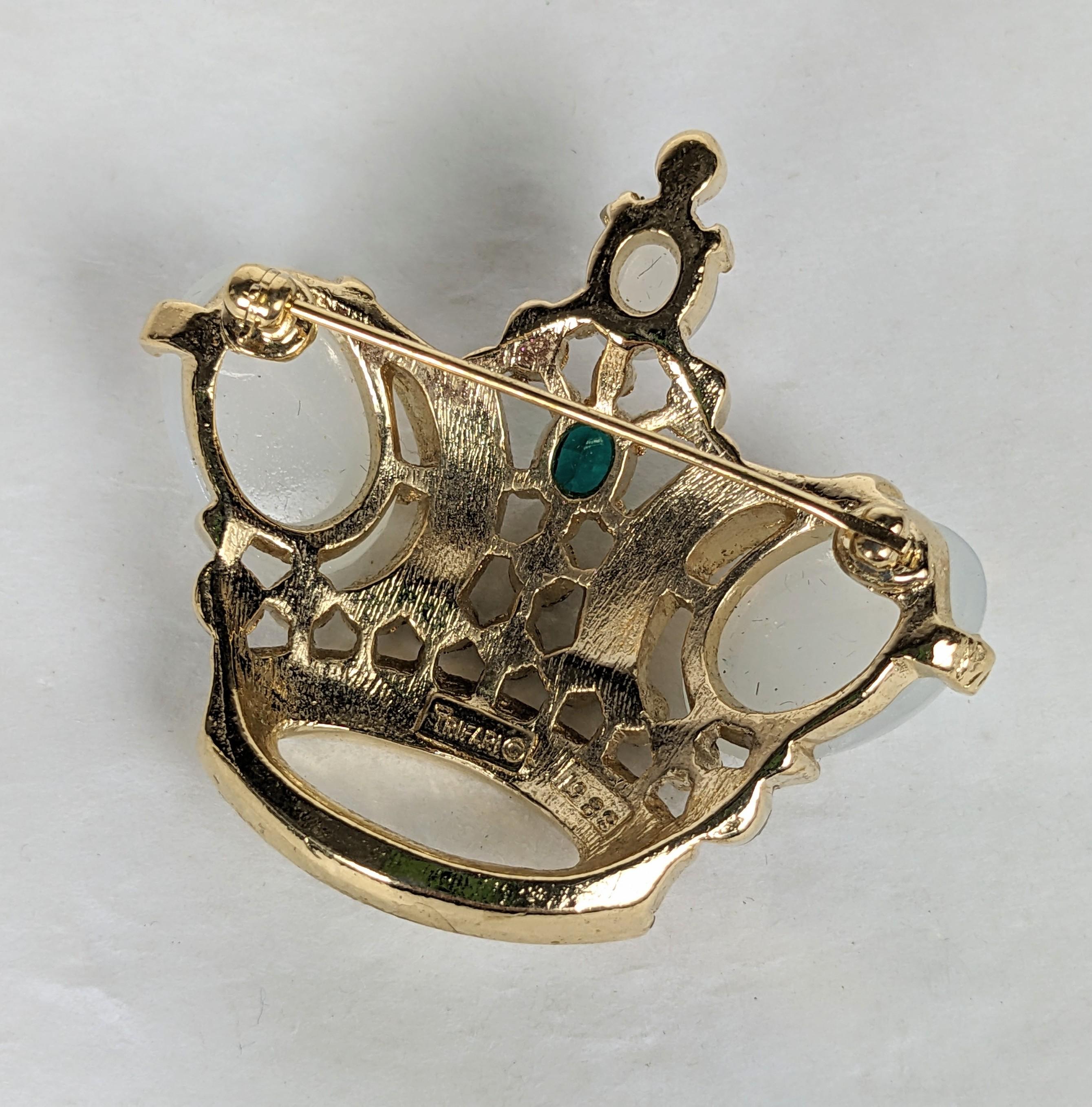 Women's or Men's Trifari Moonstone Jeweled Crown For Sale