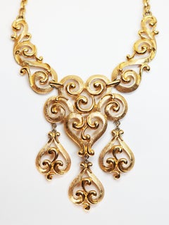 Trifari Necklace Etruscan Scroll Adjustable Articulating Necklace