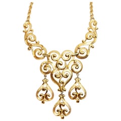 Trifari Necklace Etruscan Scroll Adjustable Articulating Necklace